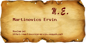 Martinovics Ervin névjegykártya